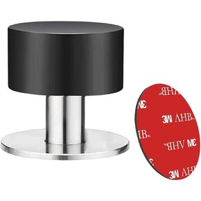 Door Stoppers,Door Stop with White Rubber Bumper & Stainless Steel Body Heavy Duty Door Stopper Wall Protector Sound Dampening for Home & Office Use 2 Pack
