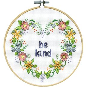 Design Works Crafts Inc. Be Kind Counted Cross Stitch Kit with Hoop, Multi