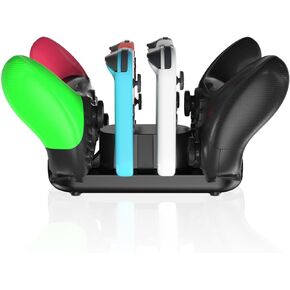 Switch Controller Charger for Nintendo Switch,6 in 1 Controller Charging Dock Compatible with Joy Con and Pro Controller,Joycon Charger with LED Indicator and Charger Cable