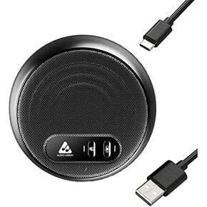 AM-C10 USB Plug & Play Conference Microphone & Speaker | Omni Directional Pickup Upto 4M | Speaker and Mic Mute Buttons | Volume Control & Mute Button| Ideal for Meeting & Video Call.
