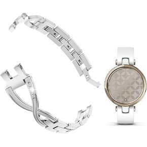 Stainless Steel Straps Compatible with Garmin Lily/Lily 2 Smartwatch Replacement Band for Women Jewelry Bracelet Dressy Wristband