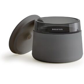 Session Goods Ashtray with Silicone Lid - Outdoor Ashtray with Replaceable Debowler Design Made with Premium Borosilicate Glass Material, Portable and Easy to Clean - Ideal for Indoor & Outdoor