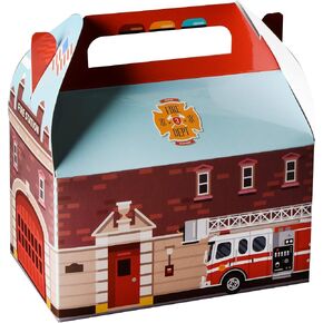 Hammont Paper Treat Boxes - (10 Pack) - Party Favors Treat Container Cookie Boxes Cute Designs Perfect for Parties and Celebrations 6.25" x 3.75" x 3.5" (Fire)