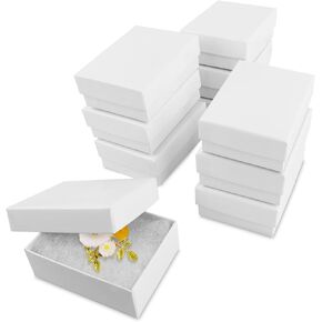Cardboard White Jewelry Gift Boxes 10 Pack 3.08x2.3x1.1 inches, ts apply to rings, earrings，brooch