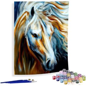 طلاء أكريليك من Diymood حسب مجموعات الأرقام للطلاب المبتدئين، لوحة زيتية للحصان DIY رسم زيتي لديكور المنزل مقاس 16 × 20 بوصة