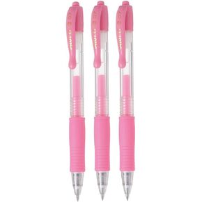 PILOT G2 Retractable Pastel Gel Ink Rollerball Pens, Fine Point 0.7mm, Pink, 3 Count