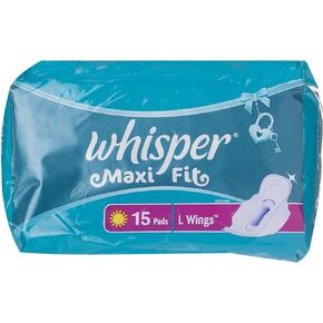Whisper Maxi Fit Sanitary Pads - Large Wings