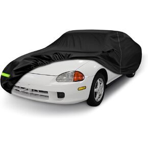 Waterproof Car Cover Compatible with 1993-1997 Honda Del Sol/Civic Del Sol Accessories, All Weather Classic Car Covers with Inner Cotton&Zipper Door for Snow Rain Protection