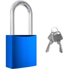 Locks with Keys, [Aluminum Lock, Waterproof] Locker Lock, Pad Lock Outdoors, Padlock with 2 Keys, Locks for School Gym Locker, Office, Garage, Shed, Fence, Warehouse (Blue)