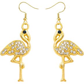Flamingo Earrings for Women Teen Girls Cute Flamingo Glitter Dangle Drop Earrings Unique Flamingo Bird Dangle Earrings Cute Animal Flamingo Metal Dangle Earring Dainty Statement Dangling Hanging Hypoallergenic Fashion Jewelry Valentine's Day Gifts Bff Dau