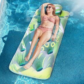 صالة السباحة العائمة القابلة للنفخ من Sloosh، مقاس 66 بوصة، مغطاة بنسيج فائق النعومة، عوامات قابلة للنفخ للبالغين في حمام السباحة في الصيف in Kuwait