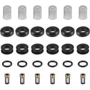 Fuel Injector Seal O Ring - Car O-Ring Rebuild Repair Kit - for Toyota 3VZE 3.0 V6 NBR Rubber Gray - 6 Sets
