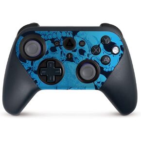 MightySkins Skin Compatible with Amazon Luna Controller - Blue Skulls | Protective, Durable, and Unique Vinyl Decal wrap Cover | Easy to Apply, Remove, and Change Styles | Made in The USA