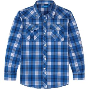 Boy's Toddler Child Kids Casual Dress Western Long Sleeve Snap Plaid Button Down Shirts