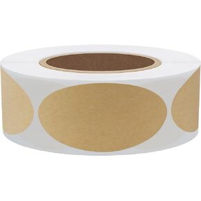 Hybsk 1x2 inch Oval Stickers Blank Color Coding Labels 500 pcs per Roll for Marking Warehouses Scrapbooking (Glossy)