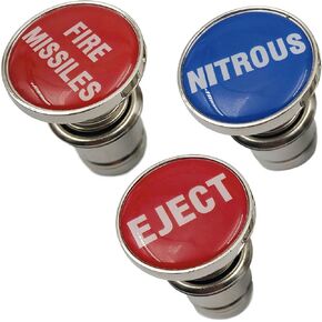 3PCS EJECT FIRE MISSILES NITROUS Button Cigarette Lighter Replacement Cover 12V Power Source Fits Most Automotive Vehicles