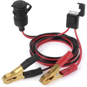 Jtron 7FT/2m 14AWG 20-25A 12V 24V أنثى مقبس ولاعة السجائر في السيارة إلى بطارية التمساح النحاس النقي موصل مقاطع التمساح، كابل شحن تمديد بمشبك بطارية السيارة in Kuwait