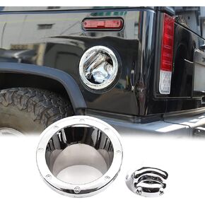 Matte Black Fuel Filler Door Cover Gas Fuel Tank Cap Moulding Cover Trim fit for Hummer H2 2003-2009,Fuel Door Gas Cap Tank Lid Bezel Cover,2 PCS
