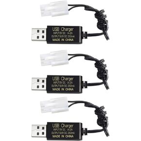3PCS 9.6V Tamiya Plug USB Charging Cable for RC Cars, Trucks, Tanks, Engineering Vehicles, RC Boats, Toy Battery Chargers