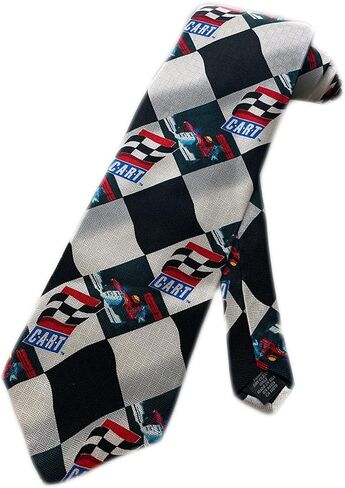 Mens CART Championship Auto Racing Teams Checkered Flag Necktie Neck Tie in Saudi Arabia
