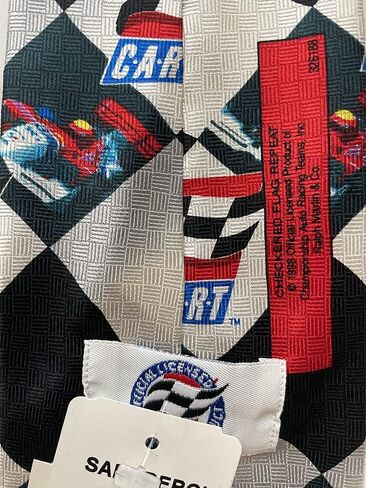 Mens CART Championship Auto Racing Teams Checkered Flag Necktie Neck Tie in Saudi Arabia