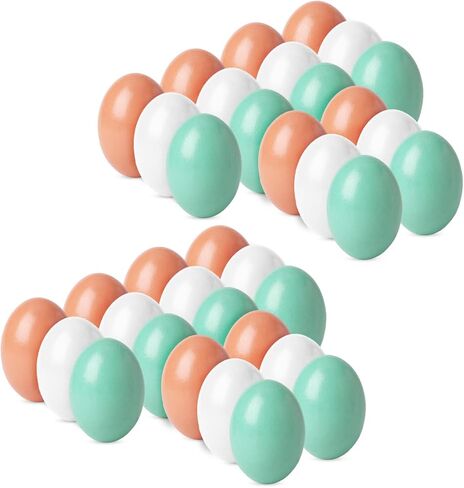 36 عبوة من 3 بيضات خشبية مزيفة من Worown، بيضة صناعية مقاس 2.3 بوصة، بيضات يدوية لتزيين بيض عيد الفصح أو ديكور المنزل (أبيض وأخضر وبني) in Kuwait