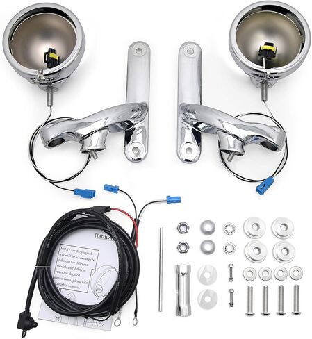 For harley street glide fog passing light kit LED motorcycle fog Auxiliary Lighting Bracket for harley davidson spot light bracket (Bracket + Mounts -Chromed) in Saudi Arabia