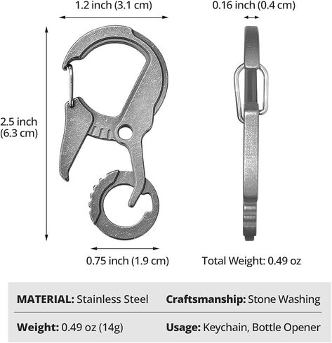 EDCFANS Titanium Carabiner Keychain Clip, Key Chain with Bottle Opener and Key Ring Holder, EDC Tactical Quick Release Keychain, Cool Bike Design Carabiner Clip, Car Keys Organizer for Men and Women in Kuwait
