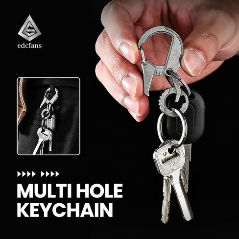 EDCFANS Titanium Carabiner Keychain Clip, Key Chain with Bottle Opener and Key Ring Holder, EDC Tactical Quick Release Keychain, Cool Bike Design Carabiner Clip, Car Keys Organizer for Men and Women in Kuwait