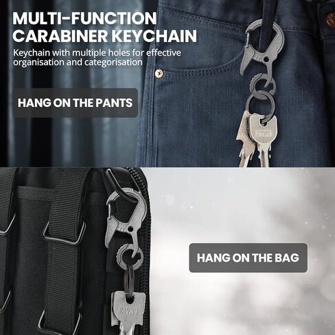 EDCFANS Titanium Carabiner Keychain Clip, Key Chain with Bottle Opener and Key Ring Holder, EDC Tactical Quick Release Keychain, Cool Bike Design Carabiner Clip, Car Keys Organizer for Men and Women in Kuwait