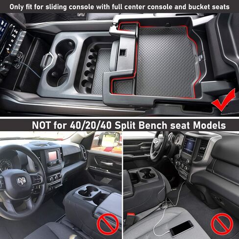 Jaronx Compatible with Dodge RAM 1500 2500 3500 Glove Box Organizer 2024 2023 2022 2021 2020 2019, for RAM Center Console Organizer 1500 2500 3500 Console Organizer Tray Accessories 2019-2024 in Saudi Arabia
