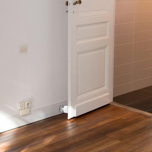 Door Stoppers,Door Stop with White Rubber Bumper & Stainless Steel Body Heavy Duty Door Stopper Wall Protector Sound Dampening for Home & Office Use 2 Pack in Saudi Arabia