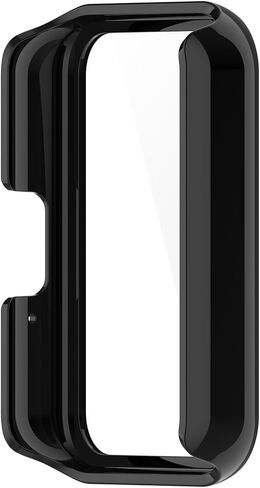 حافظة تغطية كاملة مع واقي شاشة متوافق مع هاتف Samsung Galaxy Fit3 (SM-R390)، والكمبيوتر الشخصي وغطاء حماية من الزجاج الحقيقي وملحقات الساعة (PC/أسود) in Saudi Arabia