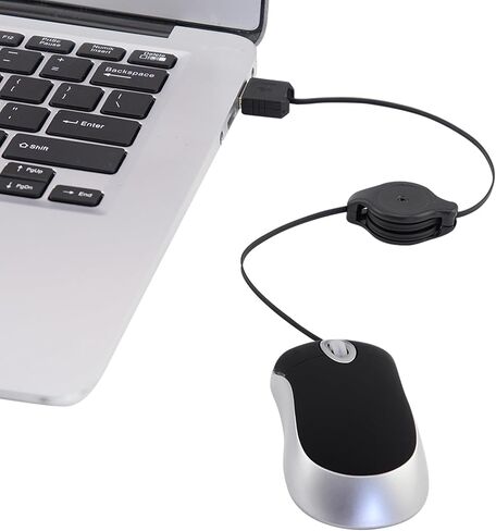 Wired Mouse, Small Retractable Cable USB Mouse Mini Optical Mouse,1600DPI Travel Mouse for Kids, Portable Corded Mice for Laptop, Office, Home,Travel, Computer in Kuwait