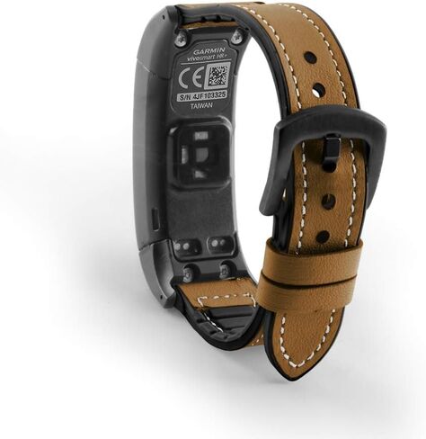 Leather & Silicone Mixed Strap Compatible with Garmin vivosmart HR/HR+ Plus Activity Tracker Replacement Band in Saudi Arabia