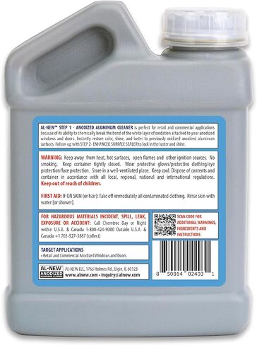 AL-NEW Anodized Aluminum Cleaner | Retail & Commercial Cleaner Perfect For Use On Anodized Windows, Doors, & More (16oz Cleaner) in Saudi Arabia