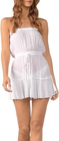 ELAN Strapless Ruffle Dress Cover-Up in Kuwait
