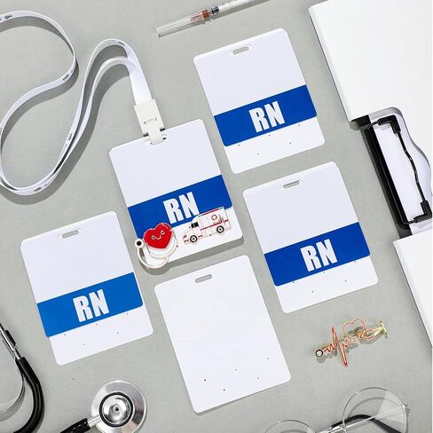 10 Pieces Badge Buddy Pin Holder for Nursing Pins Blank Badge Buddy Tags White Pin Holder Display for Nurse Doctor Student Staff ID Card Medical Pins Display (Horizontal) in Saudi Arabia