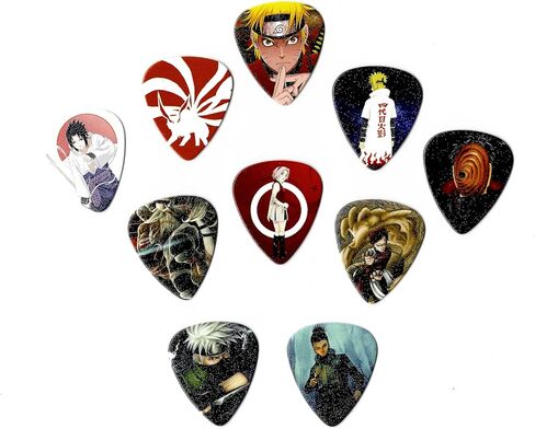 أعواد جيتار N.A.R.U.T.O (10 أعواد متوسطة الحجم في العبوة) (سُمك 0.71 مم) (مطبوعة على كلا الجانبين) in Kuwait