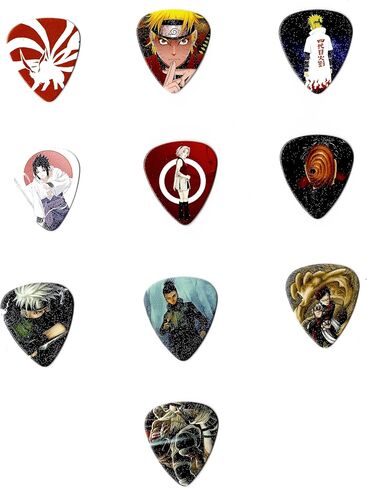 أعواد جيتار N.A.R.U.T.O (10 أعواد متوسطة الحجم في العبوة) (سُمك 0.71 مم) (مطبوعة على كلا الجانبين) in Kuwait