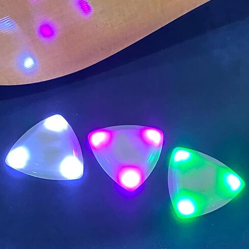 LED Guitar Pick Bass Plectrum 3 pcs Light up Beat Pick Glowing Picks with Lights for Electric Guitar Ukulele in Saudi Arabia