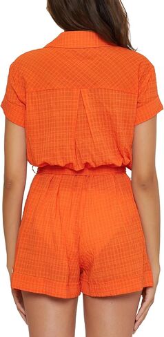BECCA womens Cabana Short Romper, Collared Button-up, Beach Cover Ups for WomenSwimwear Cover Up in Saudi Arabia