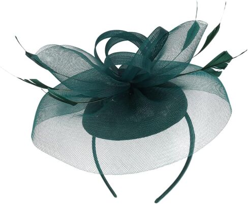 قبعة KALLORY Fascinator، عصابة رأس لحفلات الشاي، قبعة شاش لحفلات الزفاف للنساء (أسود) in Kuwait