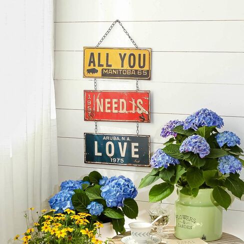 NIKKY HOME كل ما تحتاجه هو الحب المعدني العتيقة لوحة فنية جدارية معلقة لوحة 70s ديكور الغرفة 12 × 19 بوصة in Kuwait