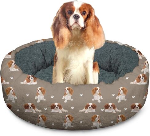 French Bulldog Calming Dog Bed Round Washable Pet Bed Donut Cuddler 20in in Saudi Arabia