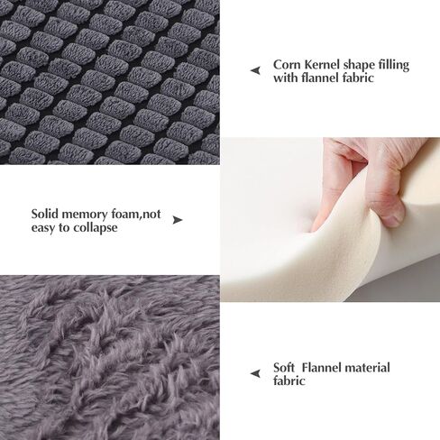 BVAGSS Dog Bed Mat,Reversible Dog Crate Pad, Memory Foam Dog Beds, Soft Warm Pet Cushion for Small Medium Dogs, Washable Pet Sleeping Mattress Kennel Bed Pad XH079 (30''x20''x1.6'',Light Grey) in Saudi Arabia