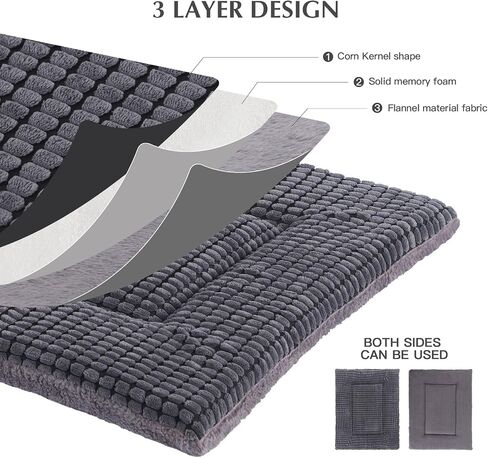 BVAGSS Dog Bed Mat,Reversible Dog Crate Pad, Memory Foam Dog Beds, Soft Warm Pet Cushion for Small Medium Dogs, Washable Pet Sleeping Mattress Kennel Bed Pad XH079 (30''x20''x1.6'',Light Grey) in Saudi Arabia