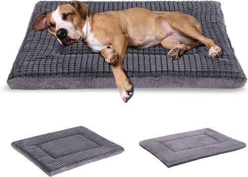 BVAGSS Dog Bed Mat,Reversible Dog Crate Pad, Memory Foam Dog Beds, Soft Warm Pet Cushion for Small Medium Dogs, Washable Pet Sleeping Mattress Kennel Bed Pad XH079 (30''x20''x1.6'',Light Grey) in Saudi Arabia
