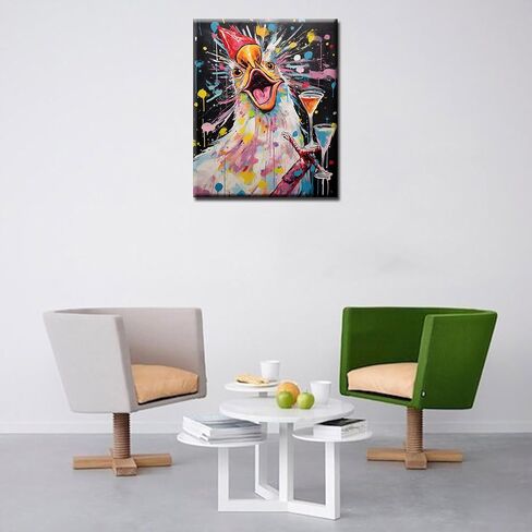 Tucocoo Cat Colorful Paint by Number for Adults, DIY Digital Oil Painting Kits on Canvas with Brushes and Acrylic Pigment, Close-up Animal Goblet Artwork for Home Decor 16x20 inches (Frameless) in Saudi Arabia