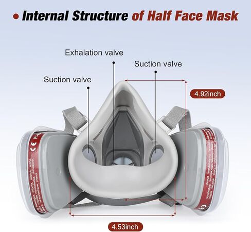 Reusable Respirators Half Facepiece Cover and Anti-Fog Safety Goggle Set Half Face Cover for Painting, Welding, Spraying, Sanding, Against Dust, Chemicals in Saudi Arabia